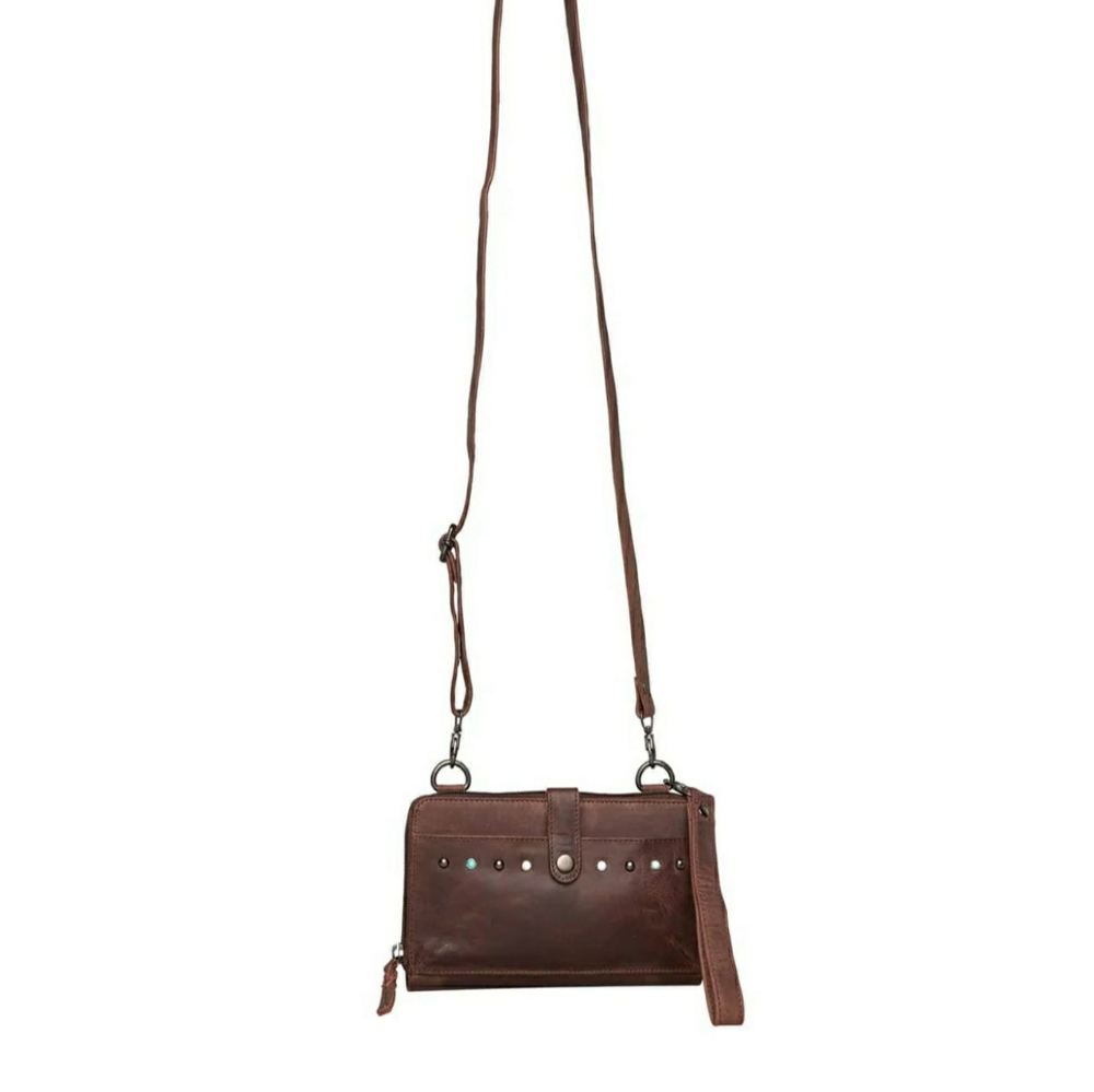 Leather Concealed Carry Extra Small Crossbody Organizer NWT Mahogany Dark Brown - Picture 6 of 7